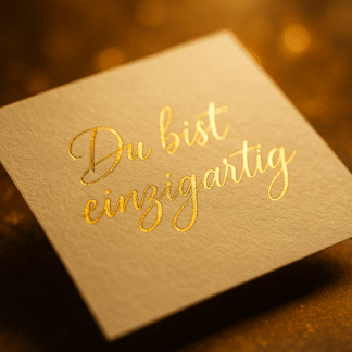 Goldene Worte – Premium Papier-Kompliment